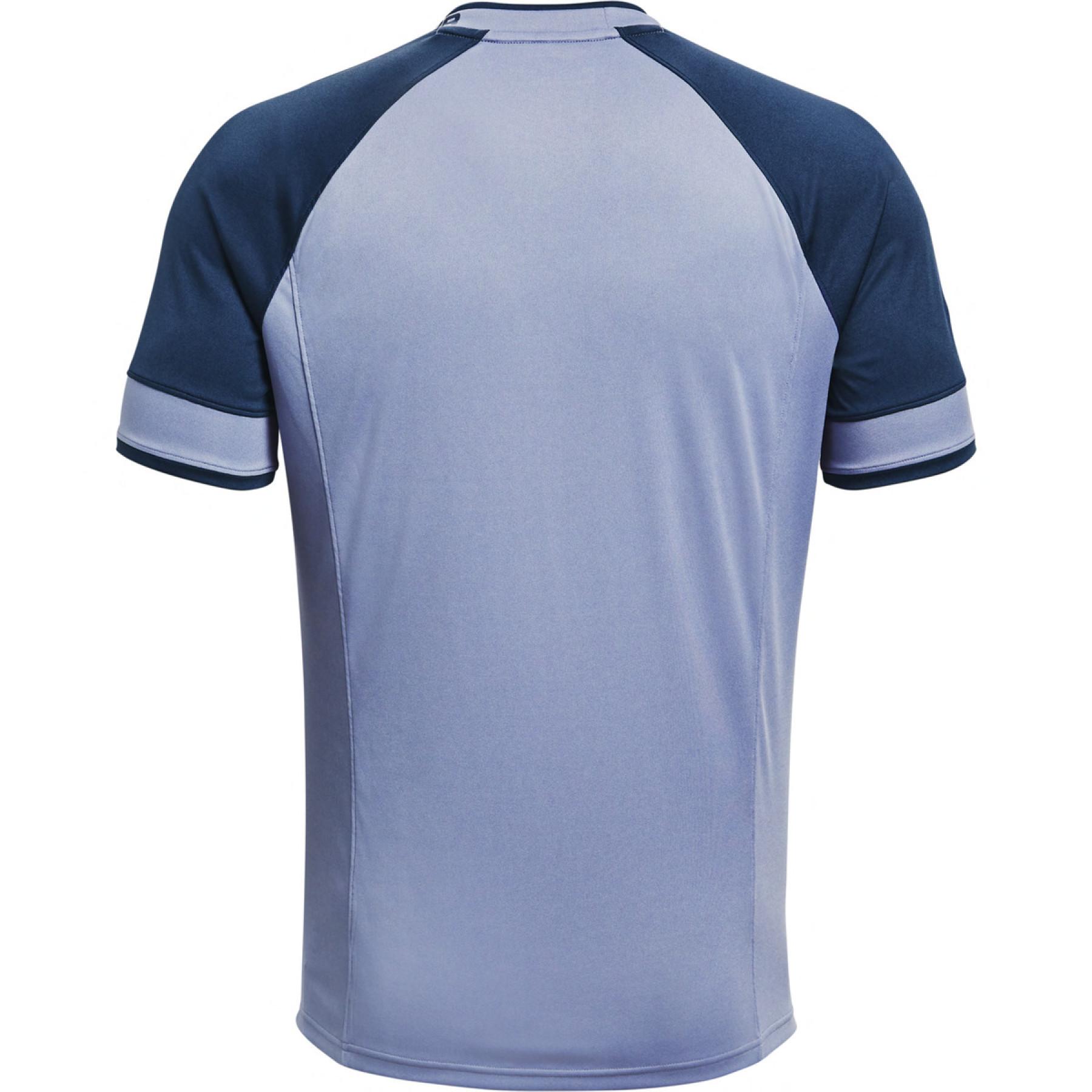 Niebieska męska koszulka Under Armour HeatGear Fitted 1343915420 L przód z logo