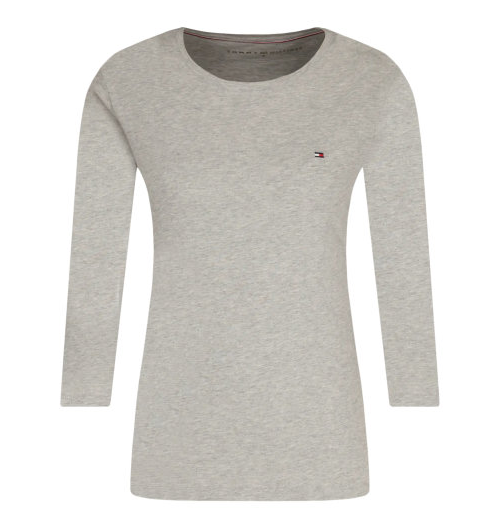 Szara bluzka damska Tommy Hilfiger Heritage XS przód z wyszywanym logo