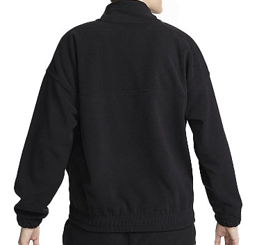 Boczny widok czarnej damskiej bluzy Nike Sportswear Polarowa Loose Fit FJ1019-010 M z mankietami