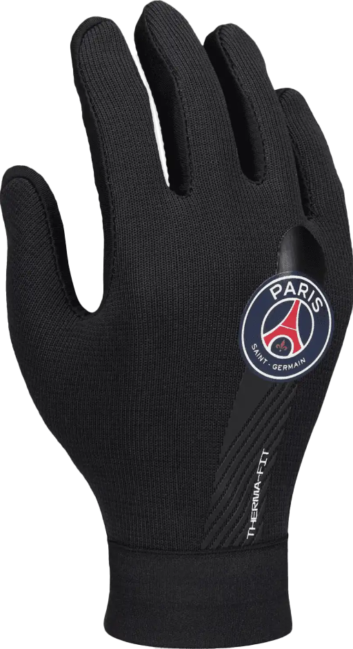 Czarne rękawiczki dziecięce Nike PSG x Jordan Therma-FIT L przód