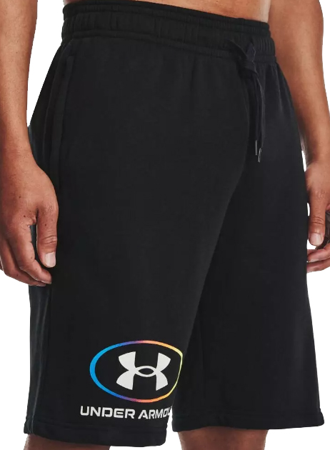 Czarne męskie spodenki Under Armour Rival Fleece 1361625001 L detal kieszeni i pasa