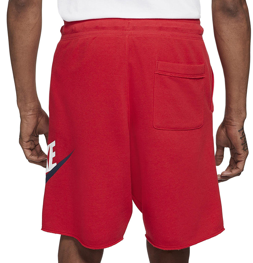 Czerwone spodenki męskie Nike AR2375-659 L bok z kieszenią