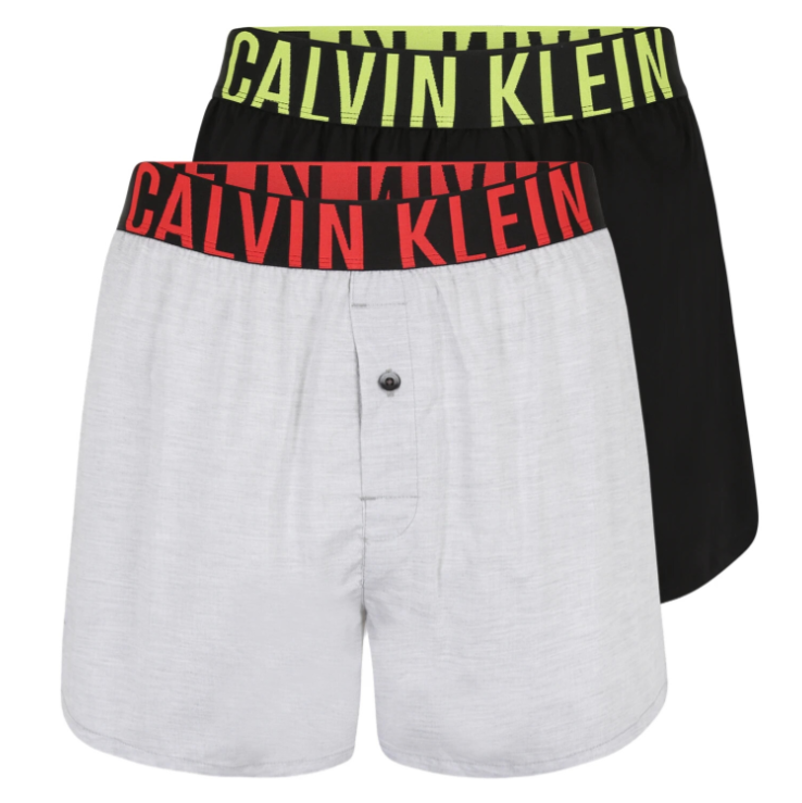 Bokserki męskie Calvin Klein 2-pak biało-czarne M przód