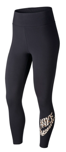 Czarne legginsy Nike WMNS Sportswear CW2503-010 XS przód z wzorzystym logo