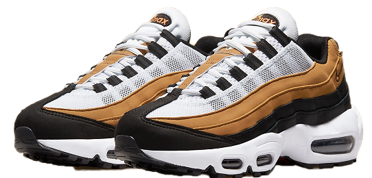 Multikolorowe (czarny, brązowy, szary) młodzieżowe sneakersy Nike Air Max 95 Recraft GS CJ3906-010 r. 36,5 z białą podeszwą