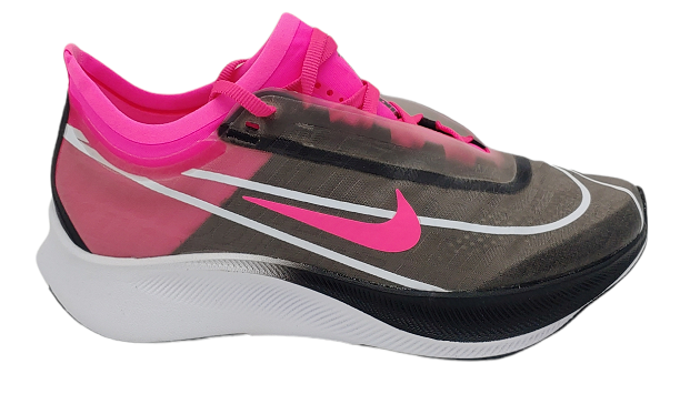 Czarno-różowe damskie sneakersy Nike Zoom Fly 3 AT8241005 r. 35,5 przód z białą podeszwą