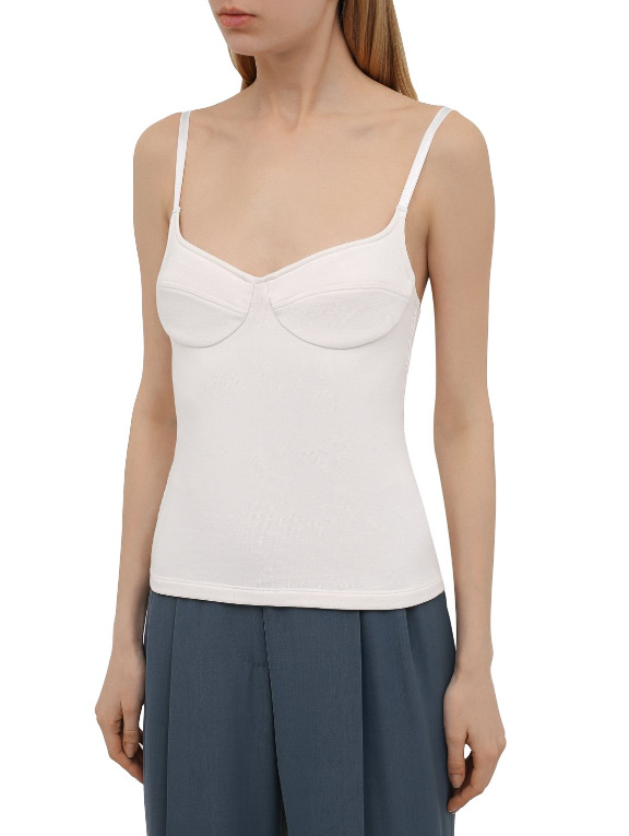 Top damski Calvin Klein K20K203546ADA kremowy S przód