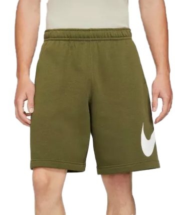 Khaki męskie spodenki Nike Sportswear Club Logo BV2721-327 L przód z elastycznym pasem