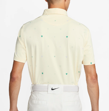 Żółta koszulka polo męska Nike Player Print Dri-FIT DH0645113 L tył z podszewką chambray