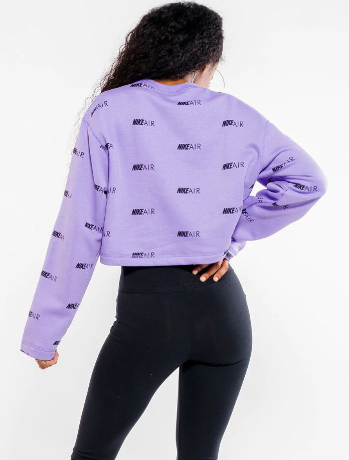 Fioletowa bluza damska Nike BV9006-567 XL bok z nadrukiem