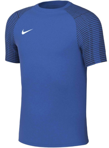 Niebieska koszulka junior Nike Dri-FIT Academy DH8369-464 137-147 cm przód z logo Nike
