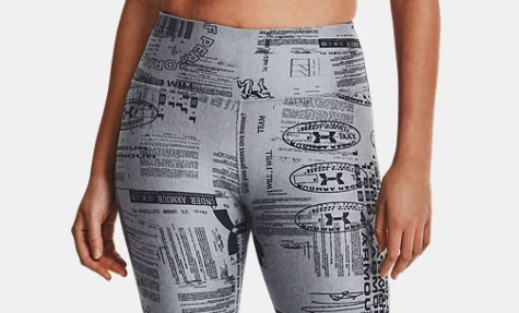 Damskie szare legginsy Under Armour HeatGear 1362610-035 SM bok z wewnętrzną kieszenią