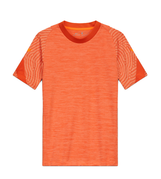 Pomarańczowa koszulka treningowa junior Nike Strike BV9458-884 L 147-158 cm przód z logo Nike