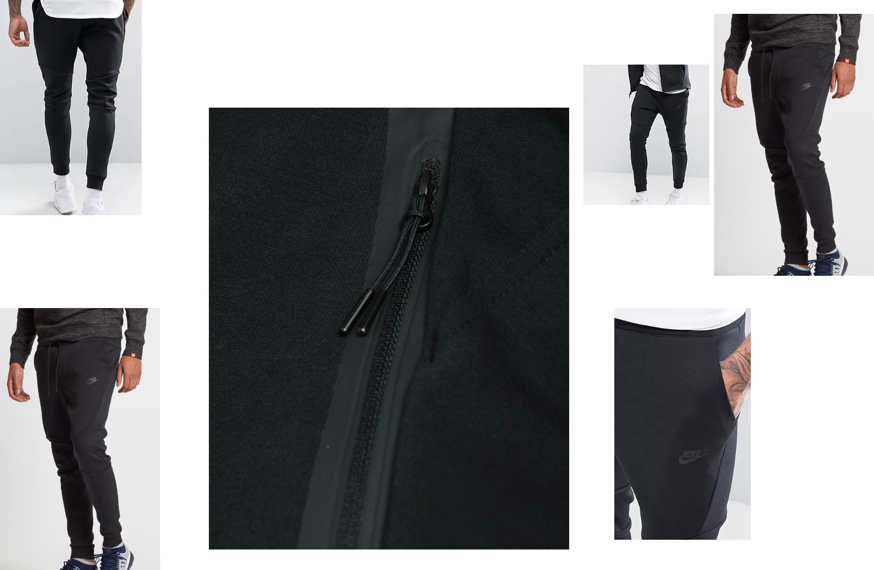 Czarne joggery męskie Nike Tech Fleece 805162-010 M przód z logo Nike