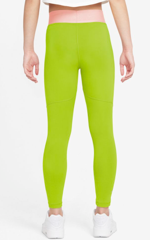 Zielone legginsy dziewczęce Nike Air Essentials DM8369321 XL z logo Nike