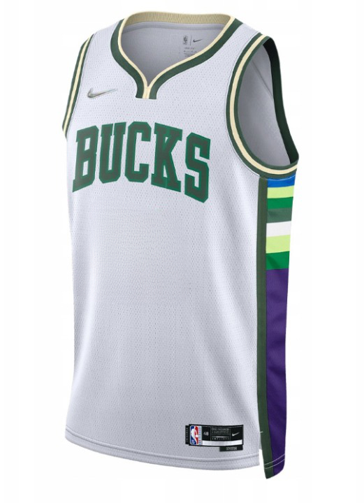Biała koszulka NBA Milwaukee Bucks DB4070100 S City Edition