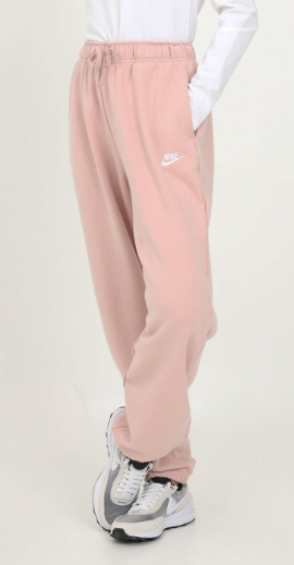 Spodnie dresowe damskie Nike Sportswear Club Fleece L różowe bok