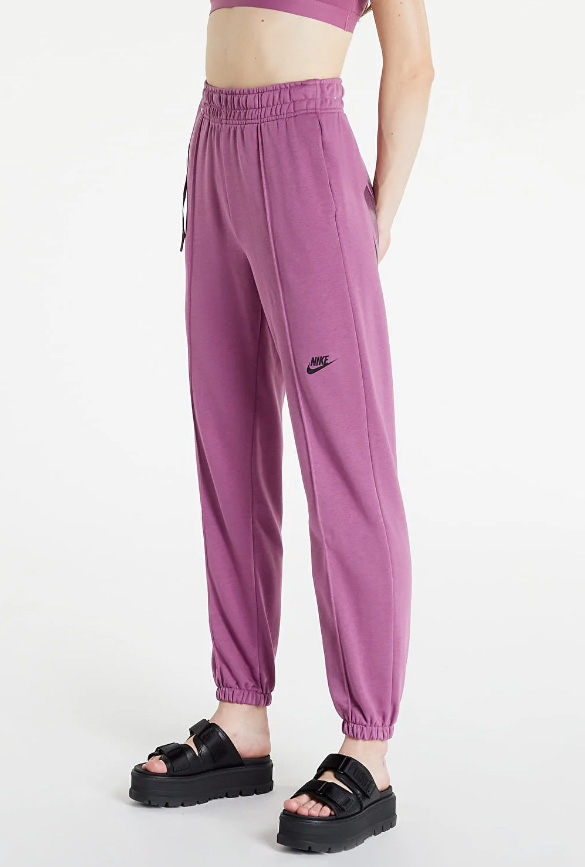 Spodnie dresowe Nike NSW French Terry Fleece fioletowe XS bok