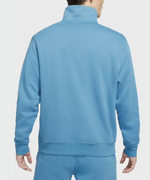 Niebieska męska bluza Nike Sportswear DQ4087-469 rozmiar S detal logo i zamek 1/2