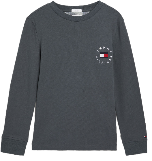 Szara dziecięca bluzka Tommy Hilfiger KS0KS00219 r. 104 z długim rękawem