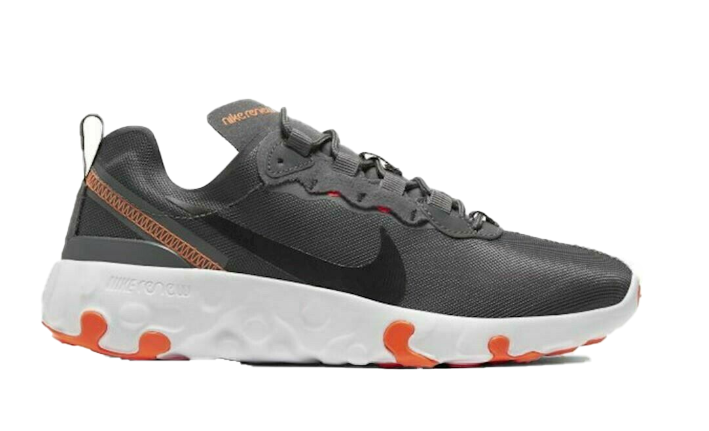 Szare młodzieżowe sneakersy Nike Renew Element 55 GS CZ4200-001 r. 36,5 z pomarańczowymi akcentami