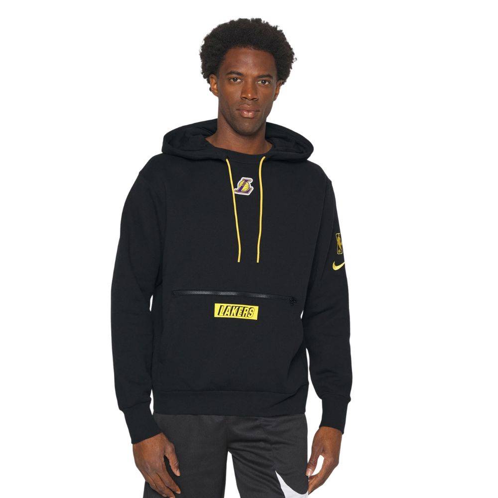 Czarna męska bluza Nike NBA Los Angeles Lakers Courtside DN4706-010 M przód z kangurką