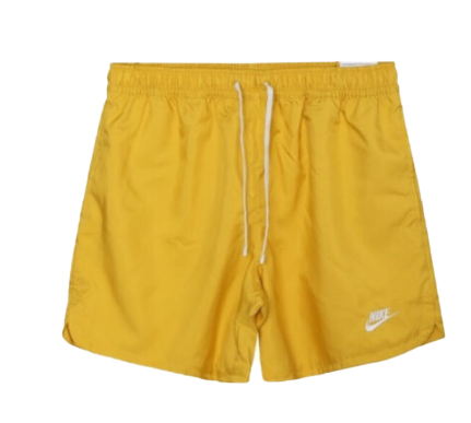 Żółte spodenki męskie Nike DM6829-709 L przód z haftowanym logo Swoosh