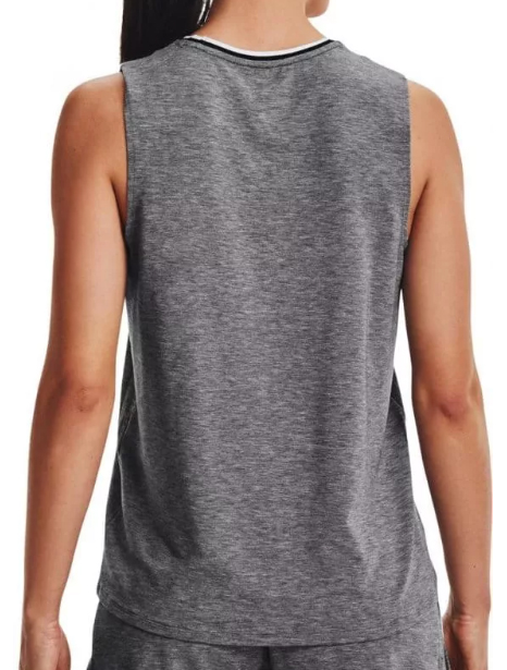 Ciemnoszary damski top Under Armour Athlete Recovery 1362555001 SM przód z logo