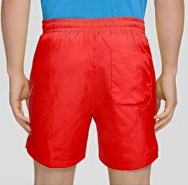 Czerwone męskie spodenki Nike CV9302-657 rozmiar XL detal kieszeni i szybkoschnącego materiału