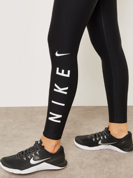 Czarne damskie legginsy Nike Power Victory 7/8 AH8438010 XS bok z wysokim stanem