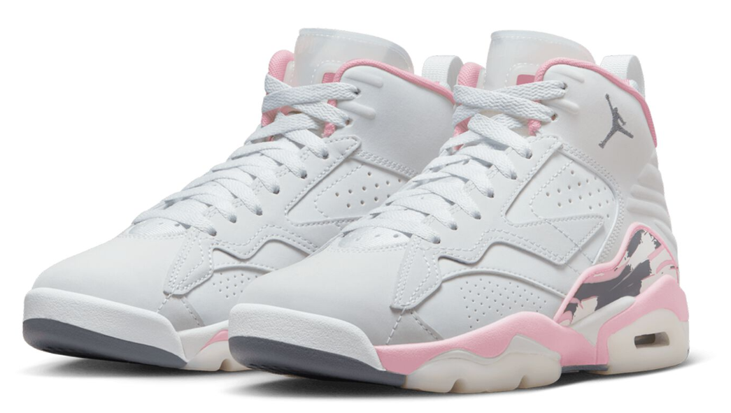 Boczny widok multikolorowych damskich butów Nike Air Jordan MVP FB9019-106 43 z przyczepnym bieżnikiem