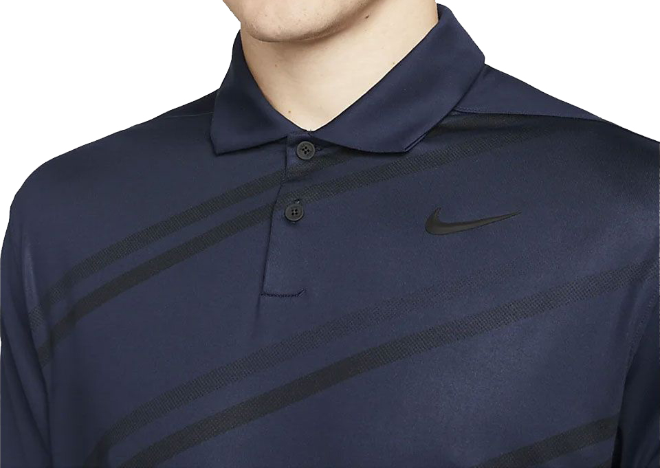 Ciemnoniebieska koszulka polo męska Nike Vapor Print Dri-FIT DH0791451 S tył z siateczką