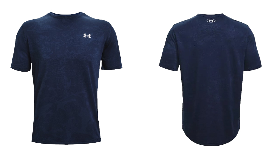 Niebieska męska koszulka Under Armour Camo Loose 1361503408 L detal wentylacji