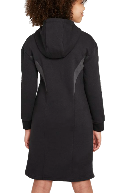 Czarna sukienka Nike Air Big Girls DD7159-010 L dla dziewcząt z polarową dzianiną