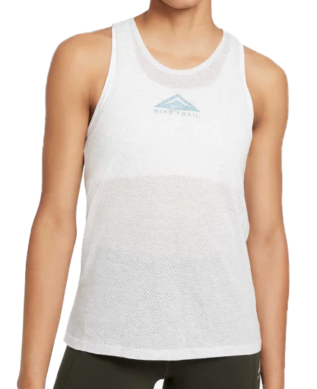 Szara damska koszulka Nike Trail CZ9553-078 L przód bez rękawów