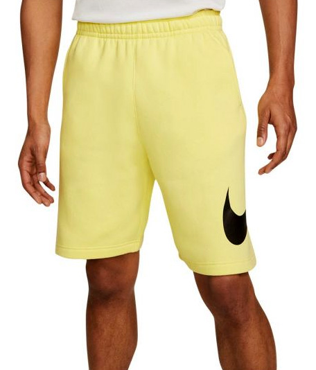 Żółte spodenki męskie Nike Sportswear Club Fleece S przód