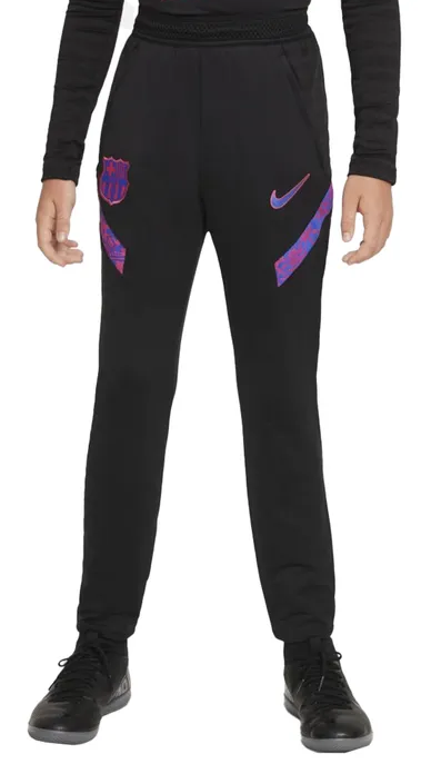 Czarne spodnie junior Nike FC Barcelona Strike DB7687010 XL z logo FC Barcelona