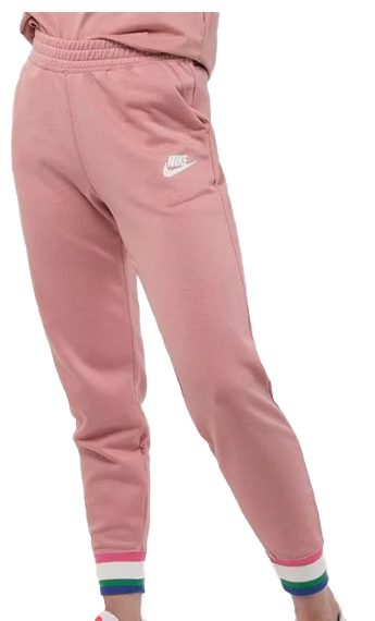 Różowe spodnie dresowe damskie Nike CU5909-685 S przód z kolorowymi ściągaczami