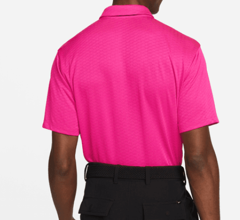 Różowa koszulka polo Nike Vapor DH0814642 XL bok z wywijanym kołnierzykiem