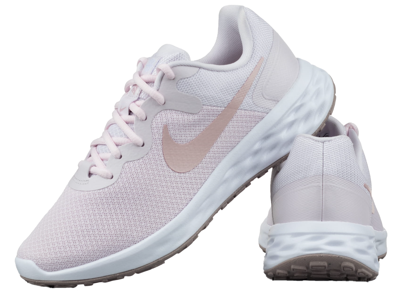 Jasnoróżowe damskie sneakersy Nike Revolution 6 Next Nature DC3729-500 42,5 przód z siateczkową cholewką