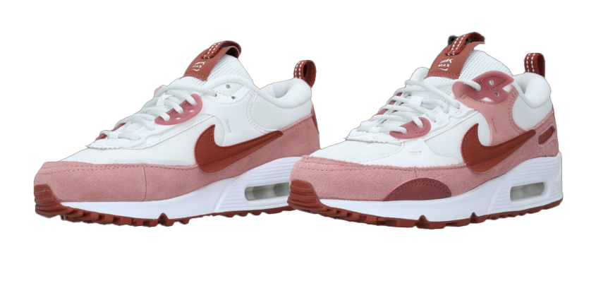 Różowo-białe damskie sneakersy Nike Air Max 90 Futura FQ8881-618 44,5 przód z Max Air i skórzaną cholewką