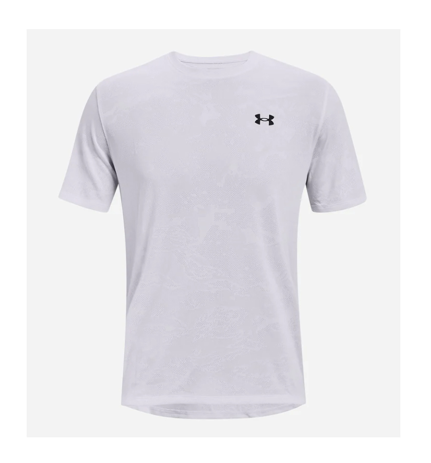 Biała męska koszulka Under Armour Camo Loose 1361503100 L detal siateczkowej wentylacji