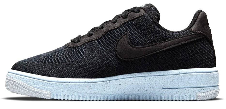 Czarne młodzieżowe sneakersy Nike AF1 Crater Flyknit GS DH3375-001 r. 38,5 z białą podeszwą