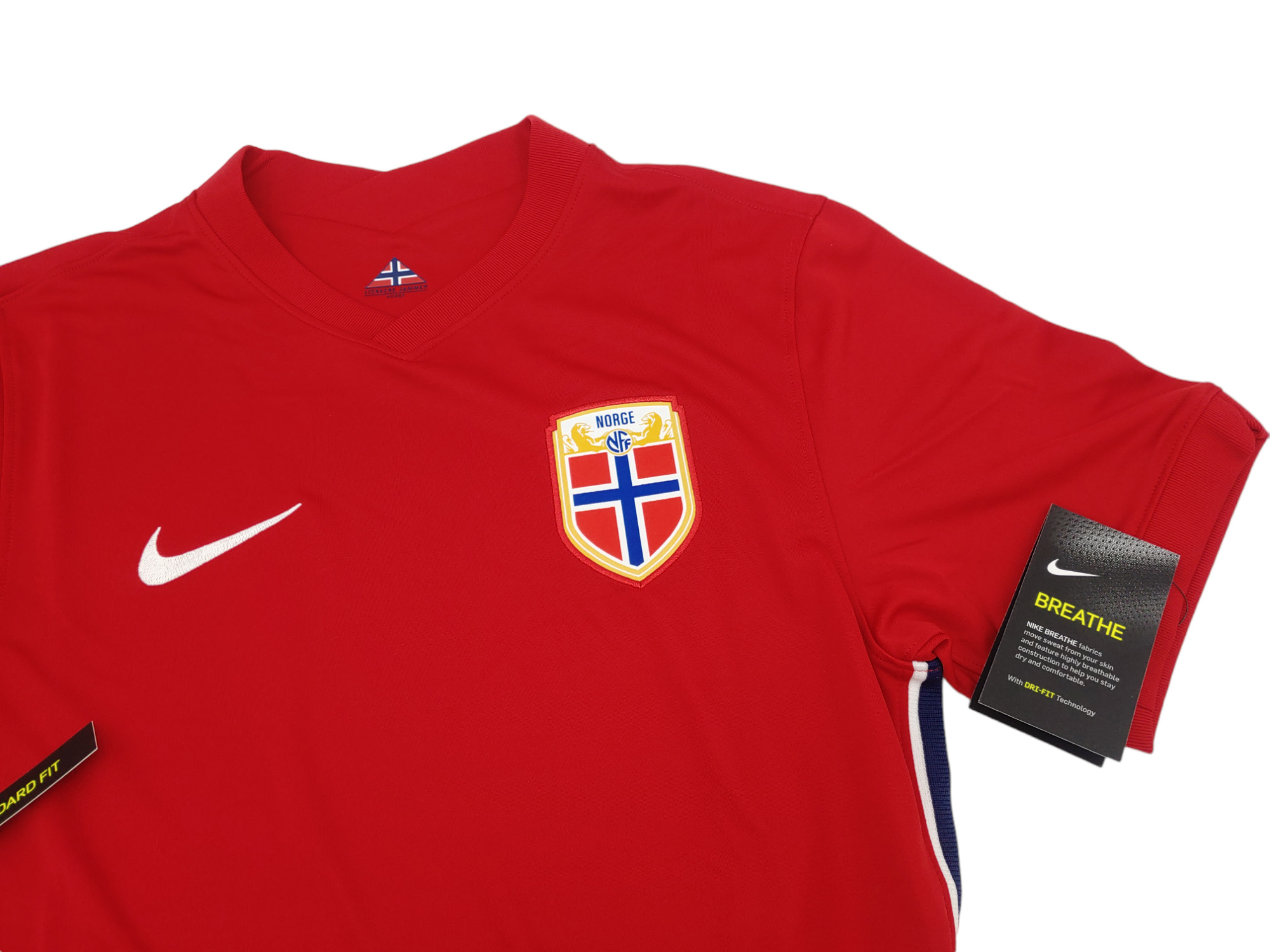 Czerwona męska koszulka Nike Norwegia 2020/21 Stadium CD0718687 S przód z herbem