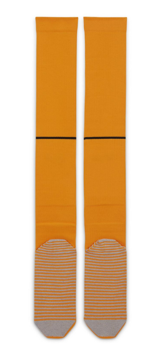 Pomarańczowe getry piłkarskie Nike Netherlands Home DJ5023833 rozmiar L z technologią Dri-FIT