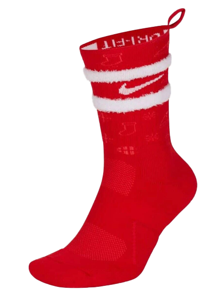 Czerwone skarpety Nike Elite Crew CK6786657 rozmiar XL 46-50 z motywem świątecznym