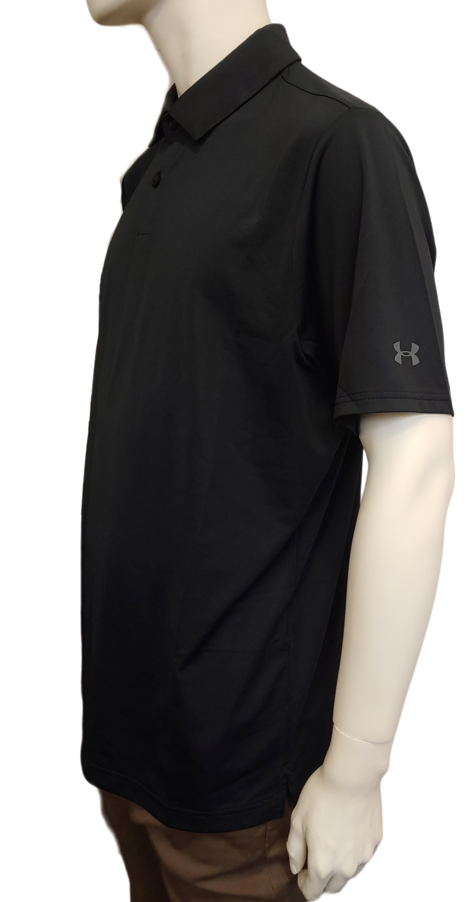 Czarna koszulka polo męska Under Armour 1364467001 L bok z technologią HeatGear