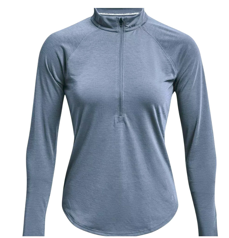 Niebieska koszulka longsleeve Under Armour 1361375470 SM przód z zamkiem 1/2