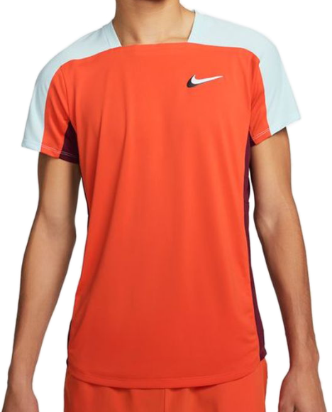 Pomarańczowo-szary t-shirt tenisowy Nike Court Dri-FIT ADV M przód