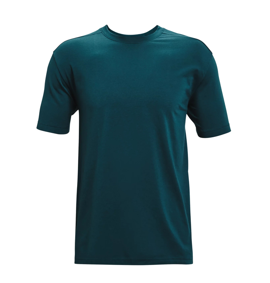 Zielona męska koszulka Under Armour Loose Baseline 1361918463 L przód z logo